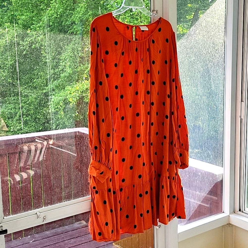 AVA & VIV SMOCK DRESS WITH RUFFLE BOTTOM